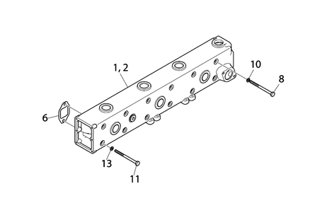 Engine Group - Exhaust Manifold Diagram and Parts List for 080087-00  Briggs and Stratton Generator